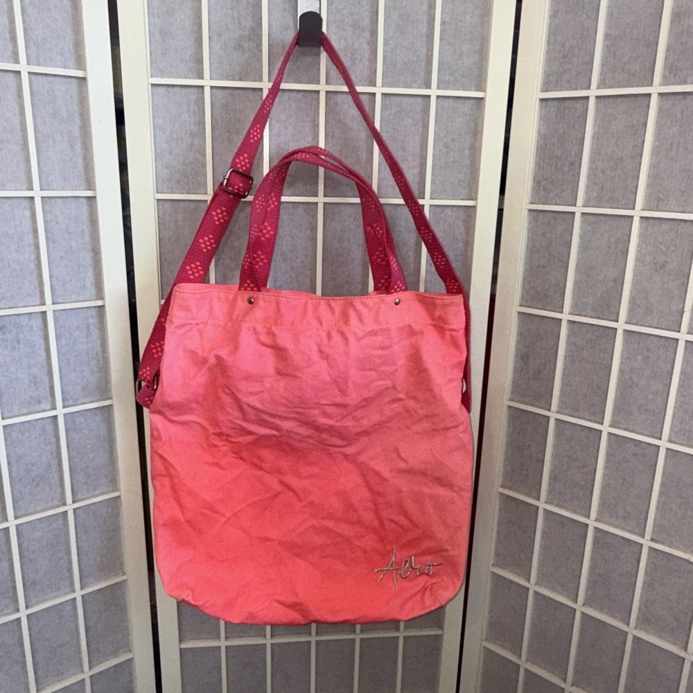 Vintage Y2K Aeropostale Canvas Peach Pink Aero New York 87 Tote Shoulder Bag